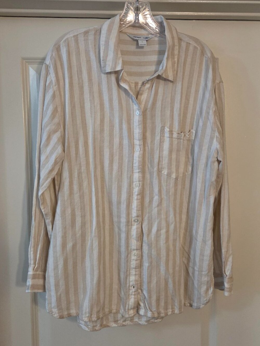 Old Navy Oversized Striped Linen Shirt